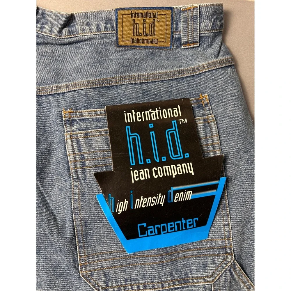 VTG h.i.d. jean Carpenter Jeans Mens 48 x 30 Light Wash Denim High Intensity NEW